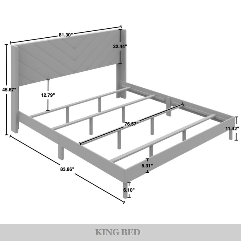 CraftPorch Shabby Chic Velvet Upholstered Bed