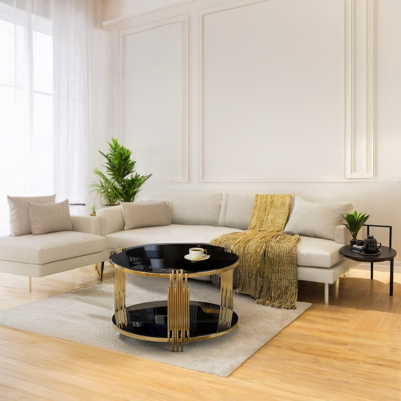 Modern Black Mirror Coffee Table