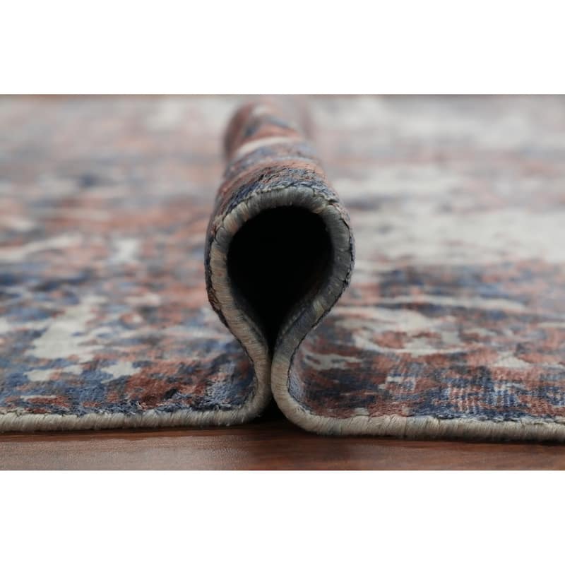 Hand Knotted Oriental Viscose Silk Carpet Modern Abstract Multi-Colored Abstract Area Rug - 8' 0'' X 5' 7''