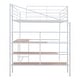 preview thumbnail 7 of 9, Full Size Loft Bed with Desk and Lateral Storage Ladder, Metal Loft Bed Frame with Safety Guardrail for Kids, Teens,Adults,White