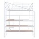 preview thumbnail 15 of 16, Metal Kids Loft Bed Frame, Under Bed with Desk and Storage Shelves, Lateral Storage Ladder & Slatted Guardrails