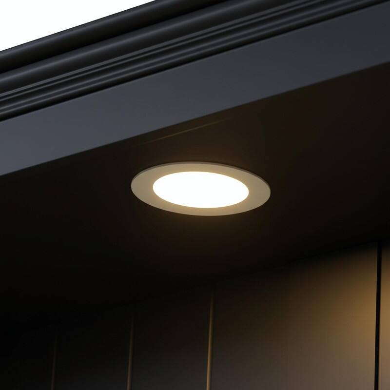 78.75" Farmhouse 4-Tier Display Bookcase with Dimmable LED Light, Glass Shelves & Storage Doors