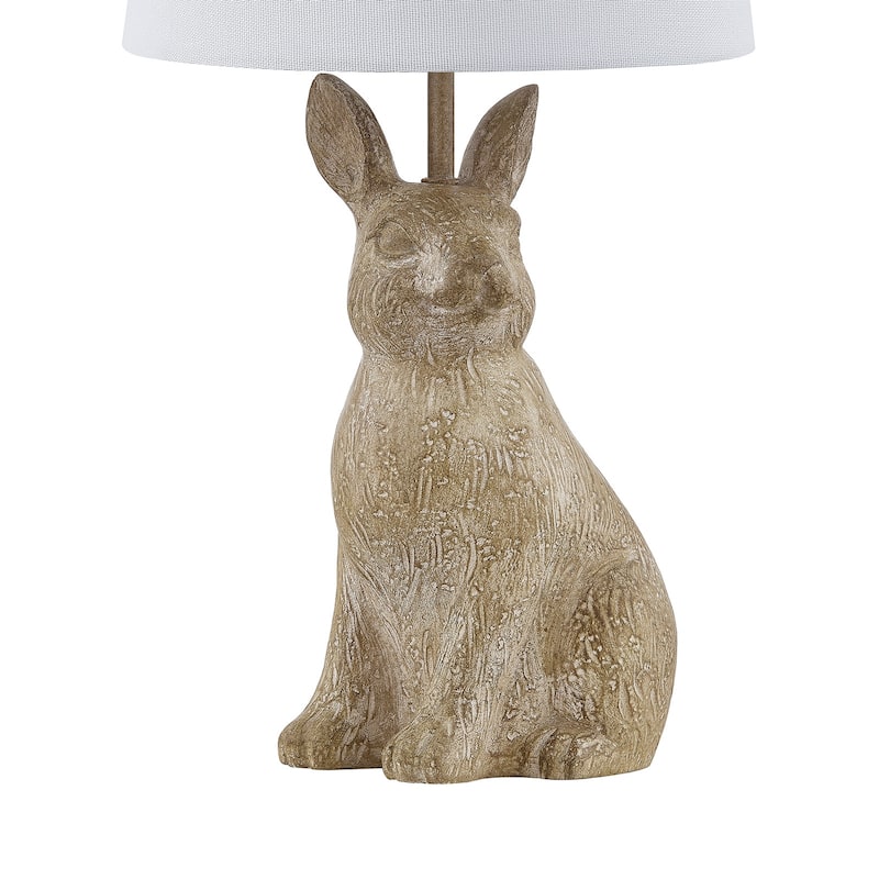 19"H Light Brown Resin Rabbit Table Lamp With Shade - 9" x 9" x 19"