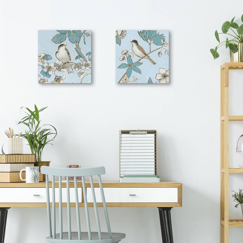 Toile Birds III & Toile Birds IV by Emily Adams Canvas Art Prints