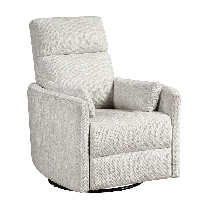 Abbeville 33" Microfiber Manual Swivel Glider Reclining Chair - Beige
