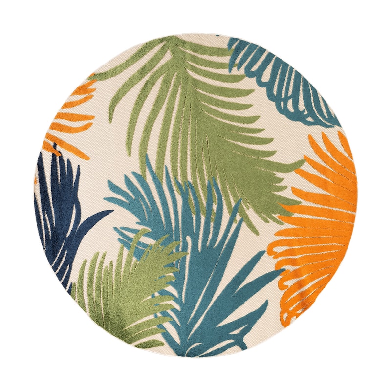 World Rug Gallery Tropical Floral Indoor/Outdoor Area Rug
