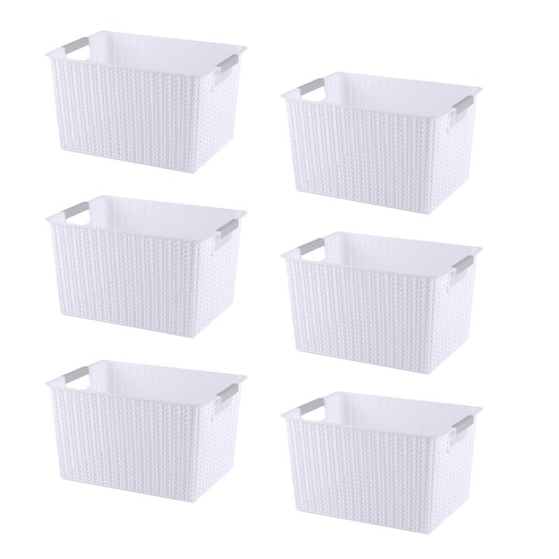 HANAMYA Storage Basket Organizer with Handle | Storage Bin, Set of 6 - 7 Lite, Set of 6