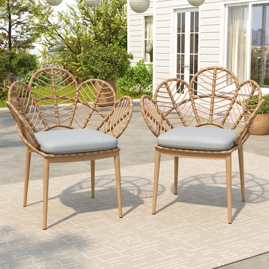 Christopher Knight Home - Sophia Outdoor Wicker Papasan Style Dining Chair (Set of 2)
