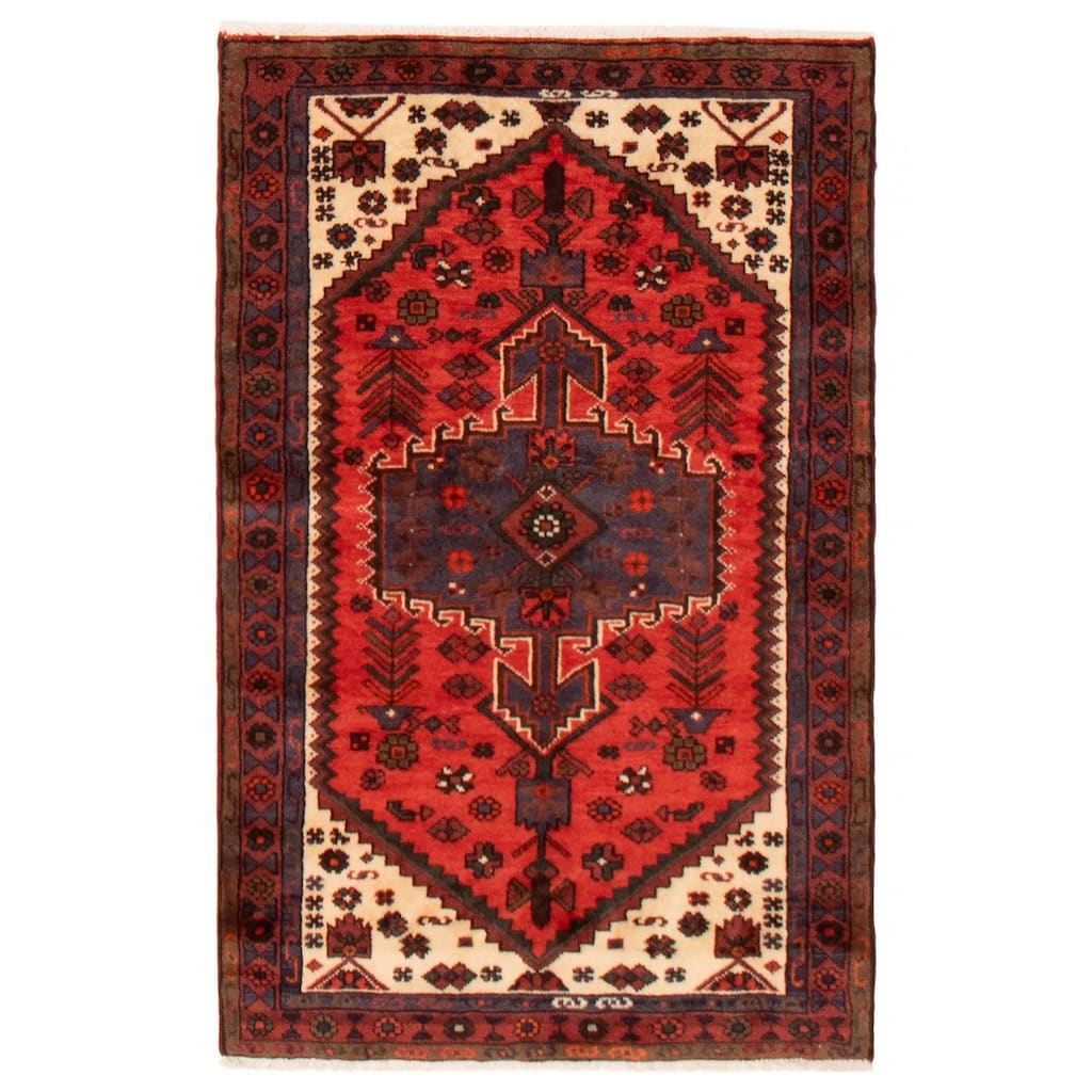 ECARPETGALLERY Hand-knotted Andelz Red Wool Rug - 3'2 x 4'10