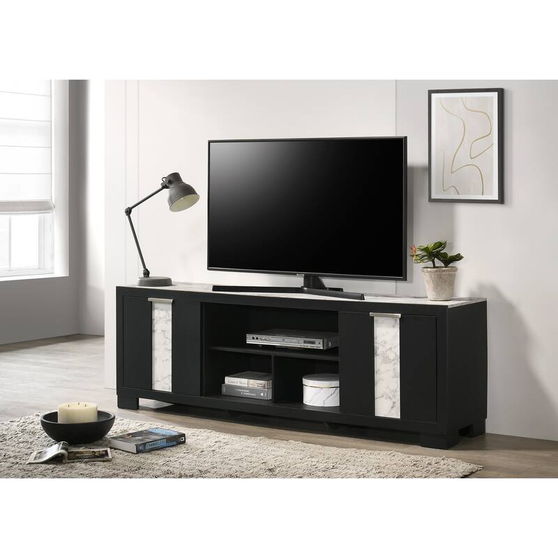 Eirena Black LED Panel Bed