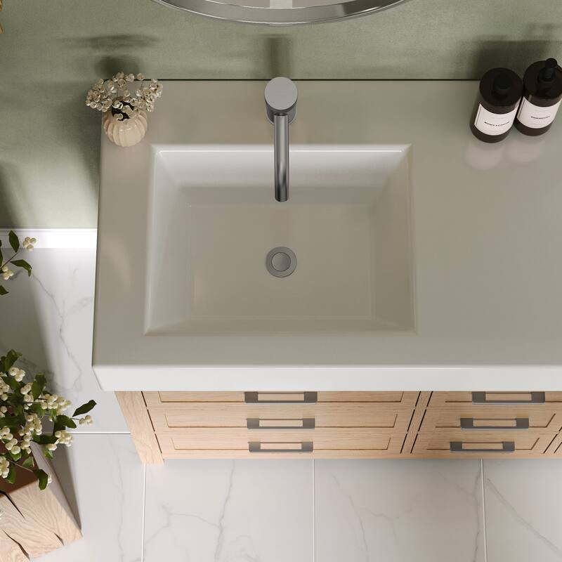 Modern 1-Handle Single Hole Bathroom Faucet with Anti-Slip Handle