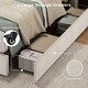 preview thumbnail 5 of 29, Platform Bed with Channel Tufted Corduroy Headboard and 4 Storage Drawers