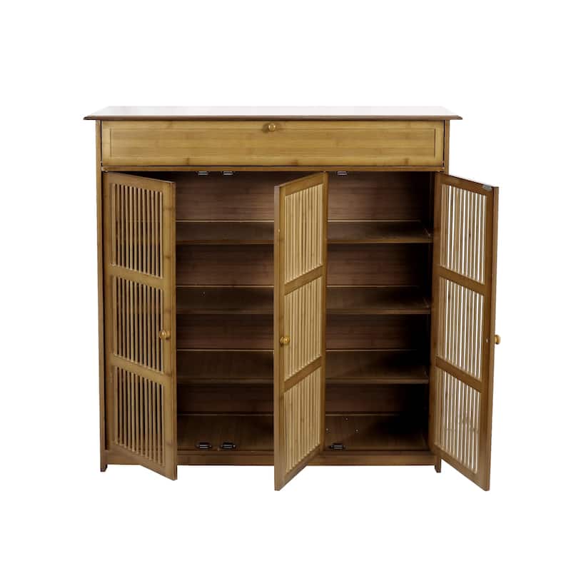 Shoe Cabinet with 3 Doors and Shelves Storage Organizer Entryway - 37"x13"x39"