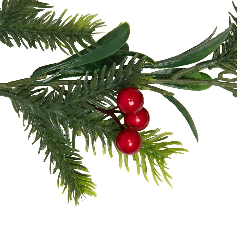 Holly Berries and Pine Artificial Christmas Garland - 6' - Unlit