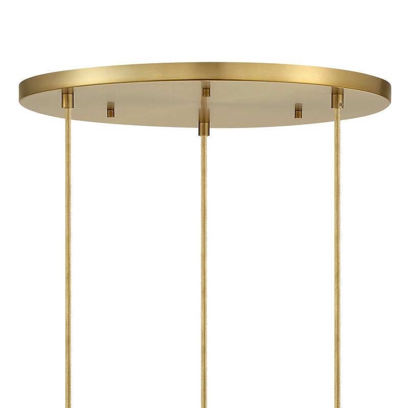 Pixie 3-Light Brushed Gold Modern Globe Chandelier for Entryways with 14 in. Etched Cloud Glass Shades - 30