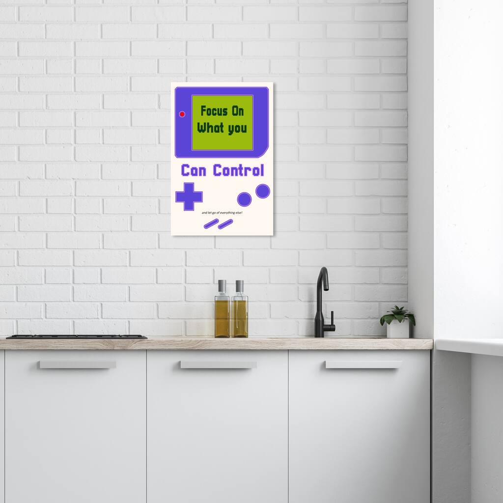 Wynwood Studio Canvas Typography and Quotes Handheld Control Purple and Vanilla Modern & Contemporary Wall Art Canvas Print