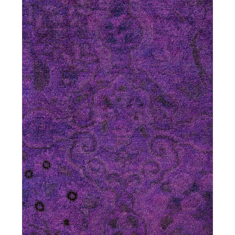 Overdyed One-of-a-Kind Hand-Knotted Area Rug - Purple - 2' 6" x 8' 0"