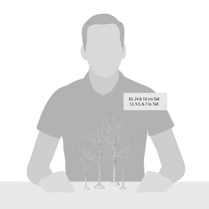 Department 56 Village Winter Birch Trees Christmas Decoration - Set of 6 - 56.52636