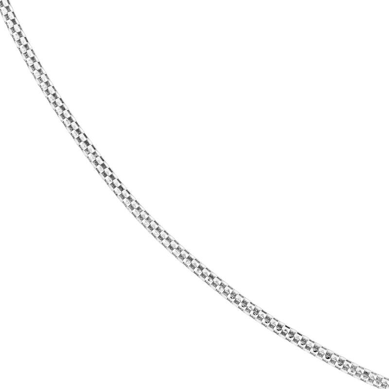 Curata 925 Sterling Silver Rhodium 3mm Popcorn Chain Necklace for Men