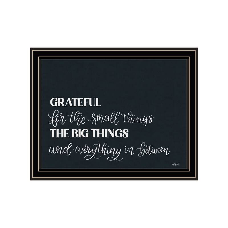 TrendyDecor4U "Grateful For Everything" Framed Print Wall Art - Black