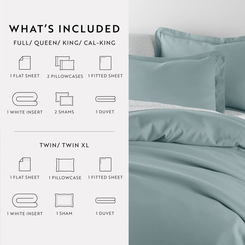 8pc Solid Duvet Bundle