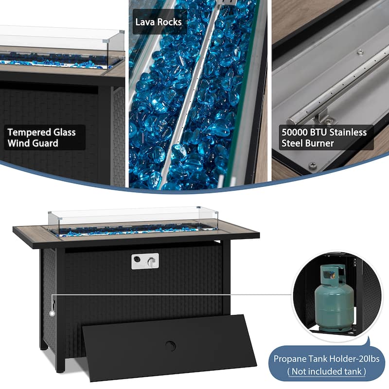 8 Piece Sectional Seating Group with Fire Pit