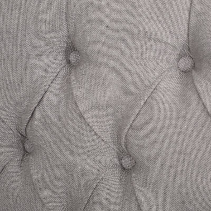 Light Grey Queen Size Modern Upholstered Bed with Button-tufted Headboard