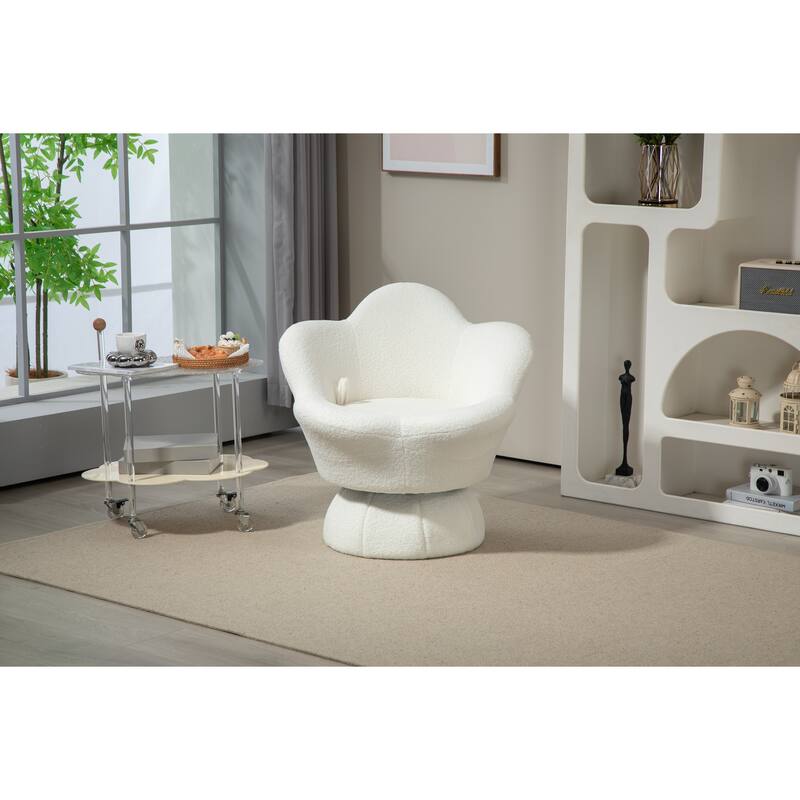360 Swivel Modern Armchair Salon Chair TV Chair with Plush Cushioning for Living Room Bedroom or Office