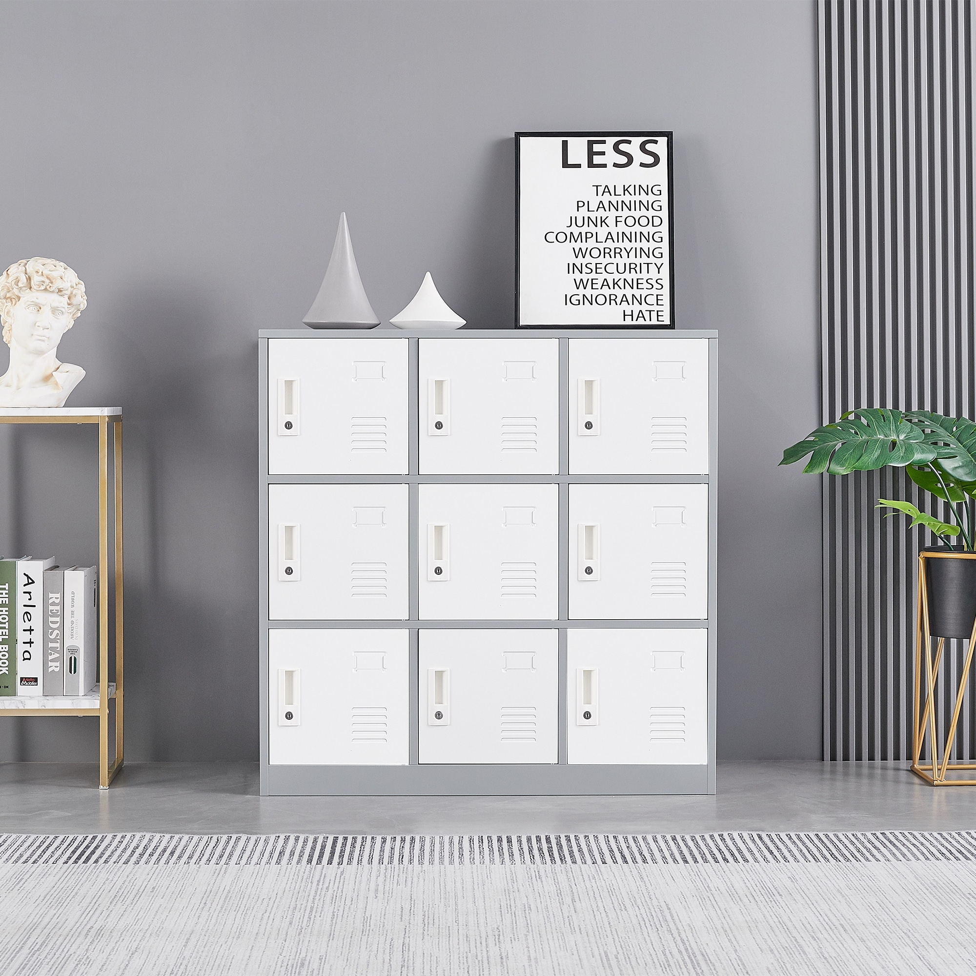 Ouyessir Metal Locker Storage Cabinet for Employees with Keys