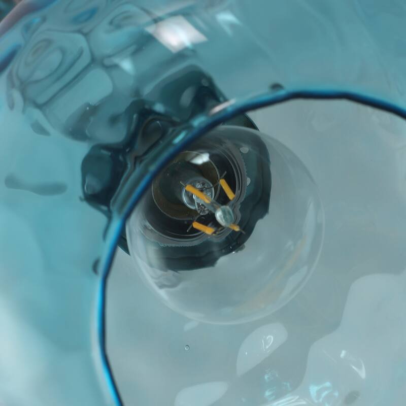 1-Light Metal Hanging Pendant Light with Glass Shade for Kitchen Island