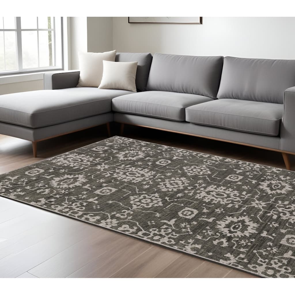 HomeRoots Oriental Traditional Rectangle Area Rug