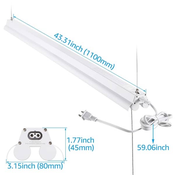 Shop 4 Pack Linkable Led Utility Shop Light With Pull Chain