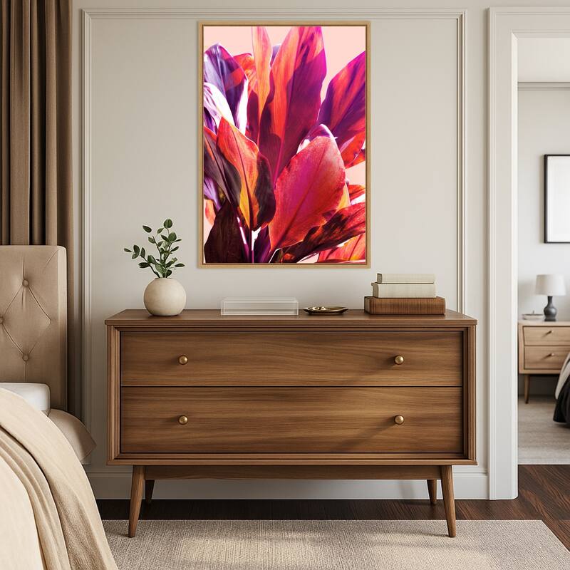 Fuchsia Leaves No. 1 by Gemma Bardot (23 x 33 in.), Framed Canvas Wall Art Print