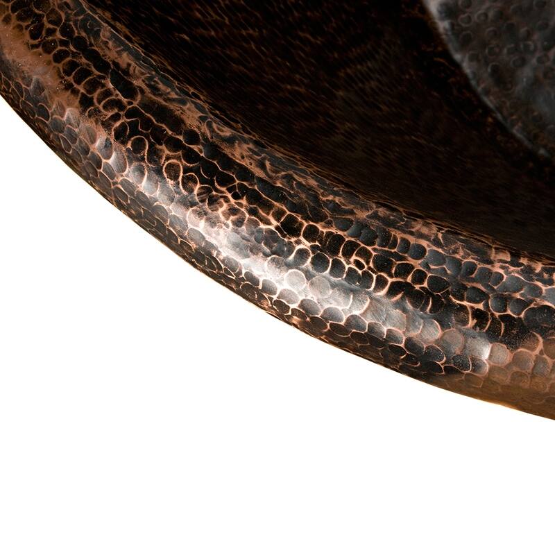 67" Hammered Copper Double Slipper Bathtub With Rings and Drain Package