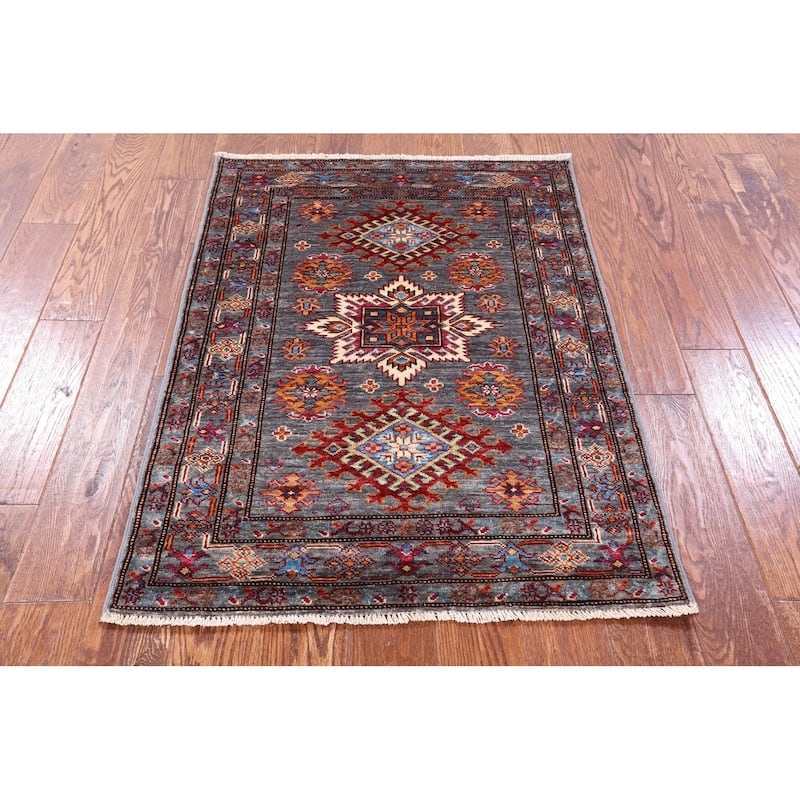 Golden Nile Super Kazak Hand Knotted Wool Rug - 2' 10" X 4' 0"