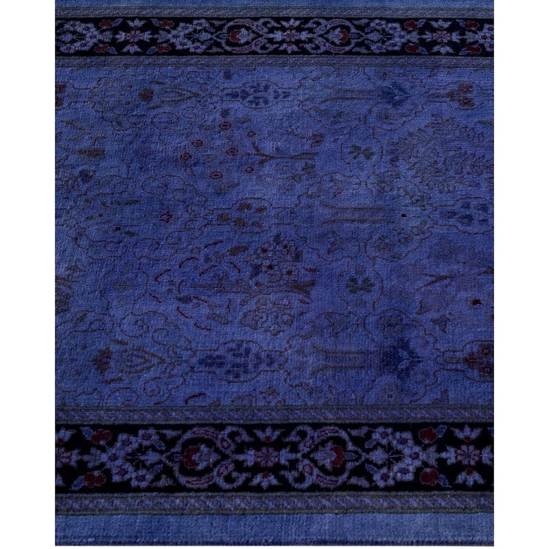 Fine Vibrance, One-of-a-Kind Hand-Knotted Runner Rug - Purple, 2' 8" x 19' 10" - 2' 8" x 19' 10"