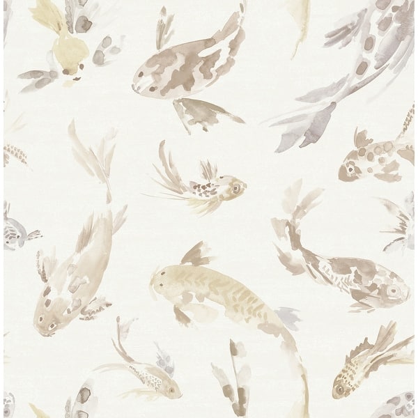 slide 2 of 7, A-Street Prints Koi Metallic Fish Wallpaper