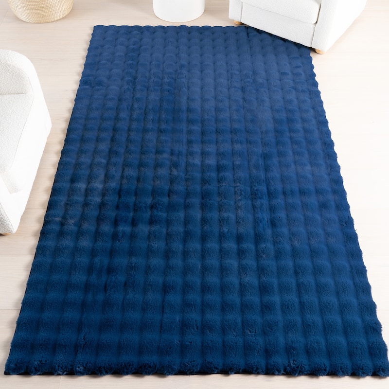 Nuloom Jeni Solid Plush Machine Washable Area Rug - 7' 6" x 9' 6" - Navy - Rectangle