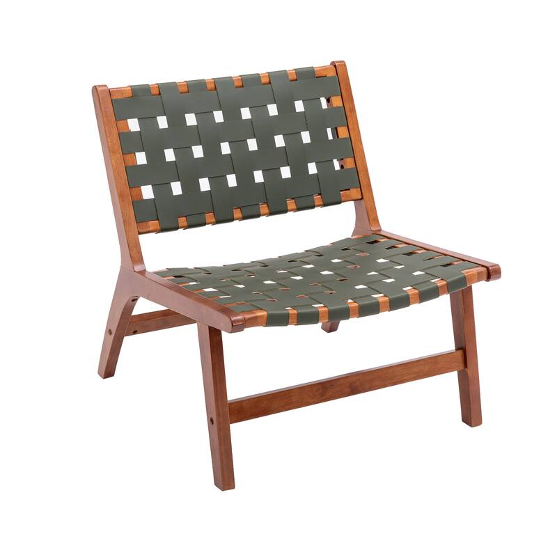 Wooden Living Room Lounge Chair With White Wool Carpet
