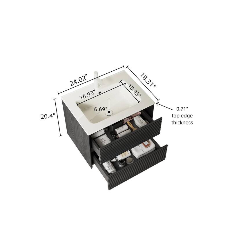 Modern Wall Mounted Bathroom Vanity with Sink