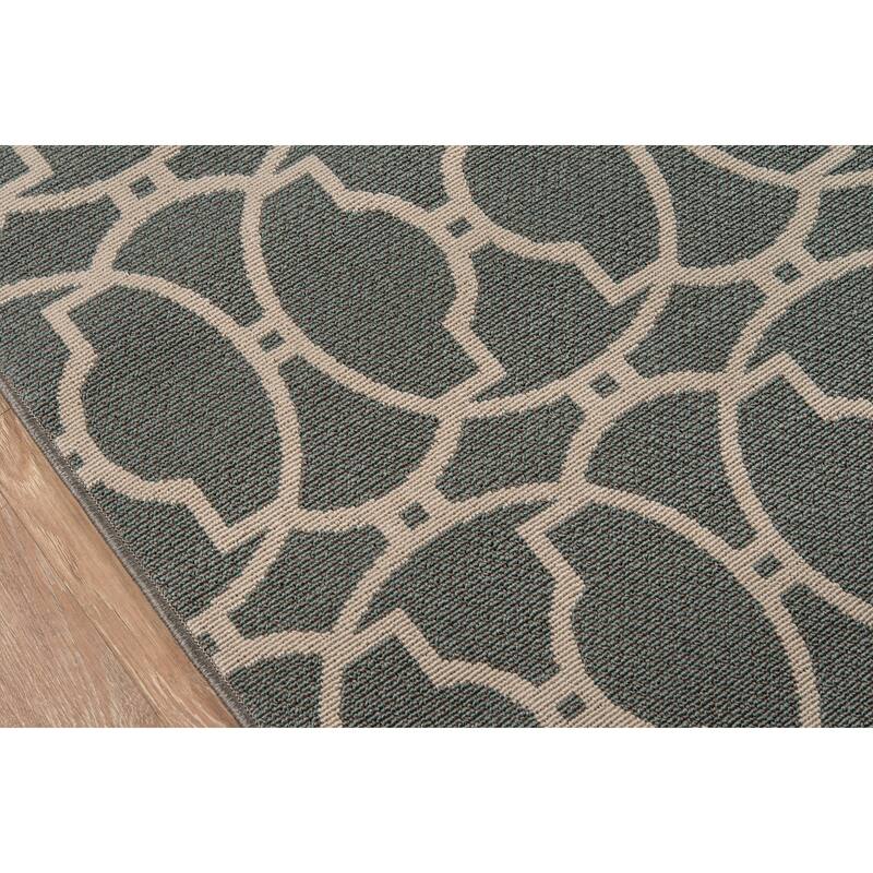 Momeni Baja Moroccan Tile Charcoal Indoor/Outdoor Area Rug - 8'6" x 13'