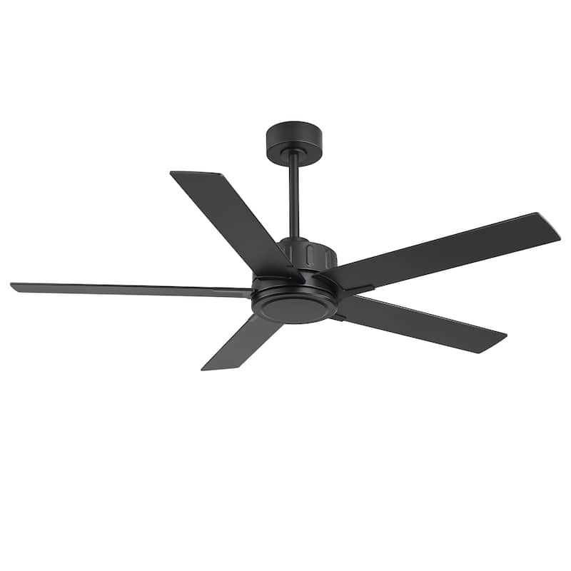 56-Inch Matte Black Ceiling Fan with Remote Control,DC Motor, 6-Speed Reversible Indoor Ceiling Fan with Dual-Finish Blades