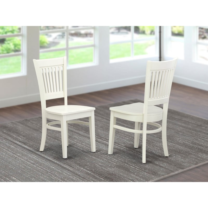 East West Furniture Vancouver Dining Room Chairs - Dining Chairs, Set of 2,(Finish & Seat Type Options) - VAC-LWH-W