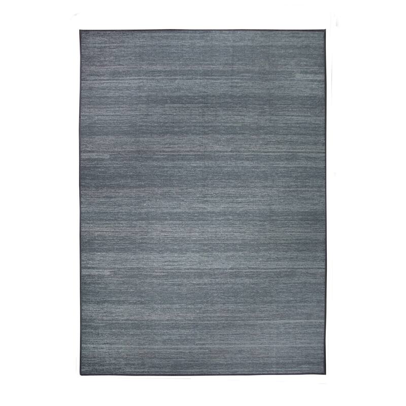 My Magic Carpet Machine Washable Solid Grey Area Rug