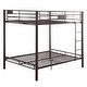 preview thumbnail 2 of 3, Industrial Minimalist Metal Bed,Black Double Queen Bunk Bed with Built-in Ladder,Classic Queen Metal over Queen Bunk Bed