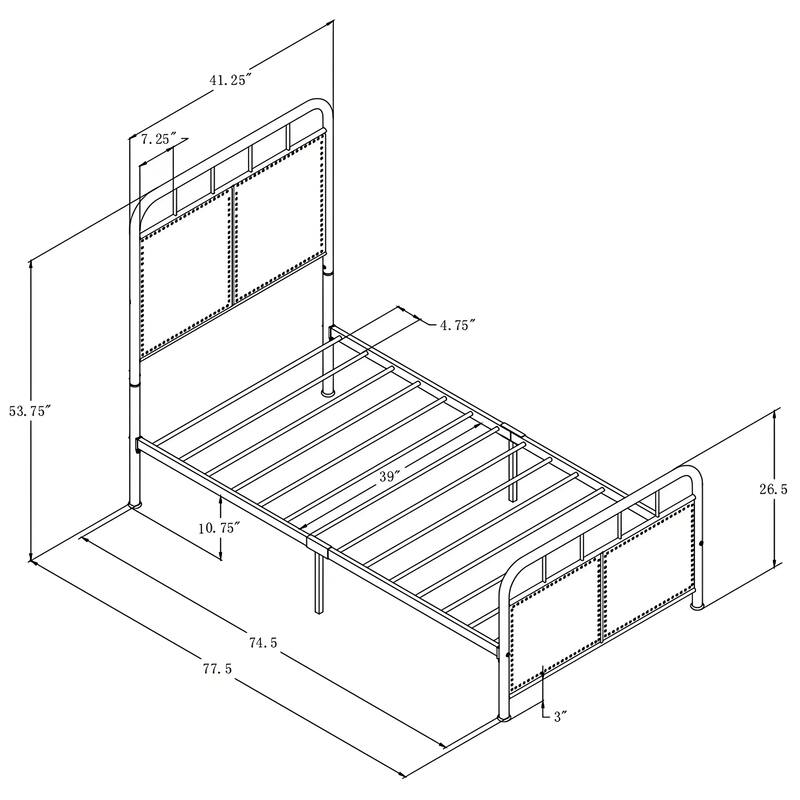 Twin Size Linen Upholstered Platform Bed Frame with Headboard and Footboard