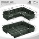 preview thumbnail 61 of 109, Homy Casa Chenille Sleeper Sectional Sofa with Pull-Out Bed