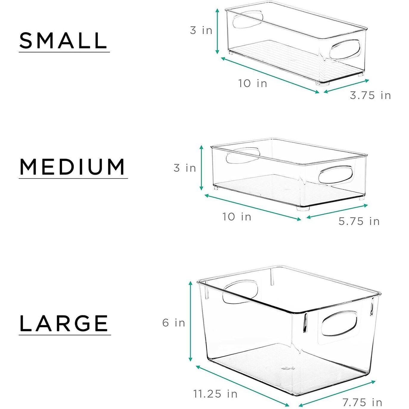 Clear Storage Bins Set for Freezer and Pantry 10 Pcs On Sale Bed