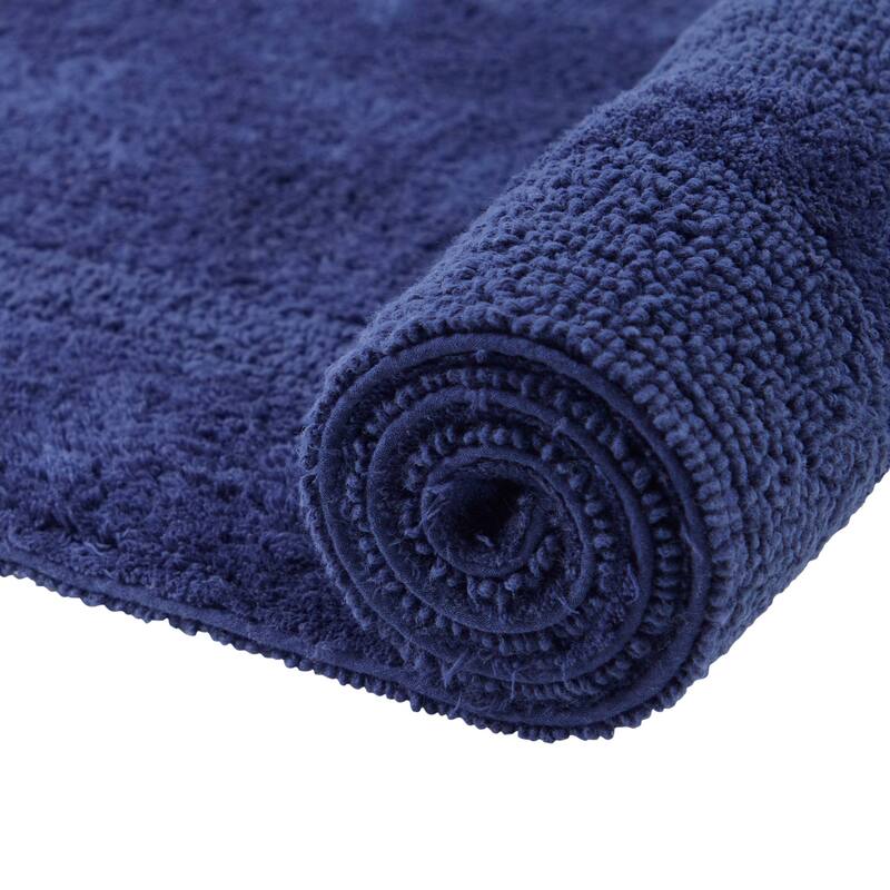 Better Trends Bath Rugs 100% Cotton Reversible Highly Water Absorbent Bathroom Rug for Shower, Sink, Bath Mats - Lux Collection