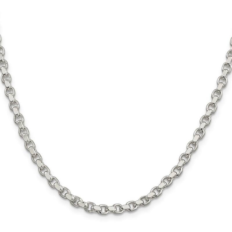 Curata 925 Sterling Silver Polished 4mm Rolo Chain Necklace (Lobster)